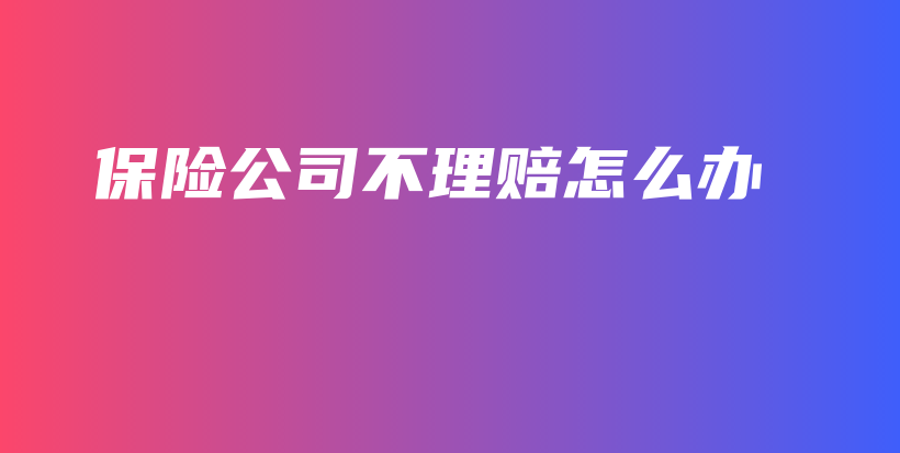 保险公司不理赔怎么办-PLB