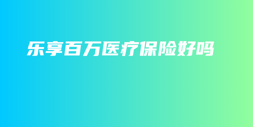 乐享百万医疗保险好吗-PLB