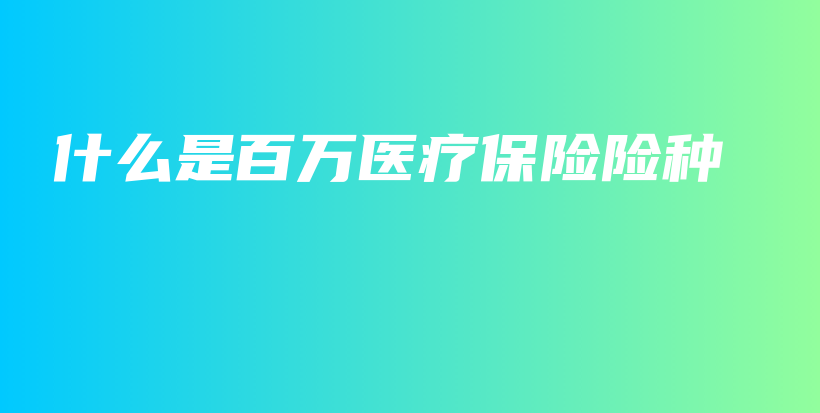 什么是百万医疗保险险种-PLB