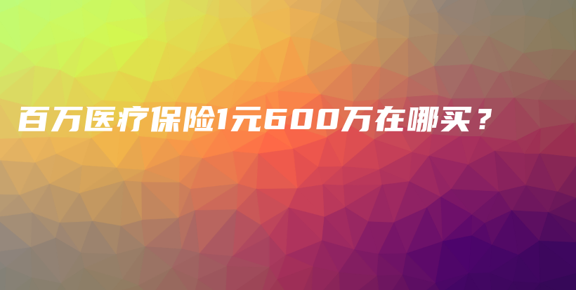 百万医疗保险1元600万在哪买？-PLB