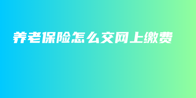 养老保险怎么交网上缴费-PLB