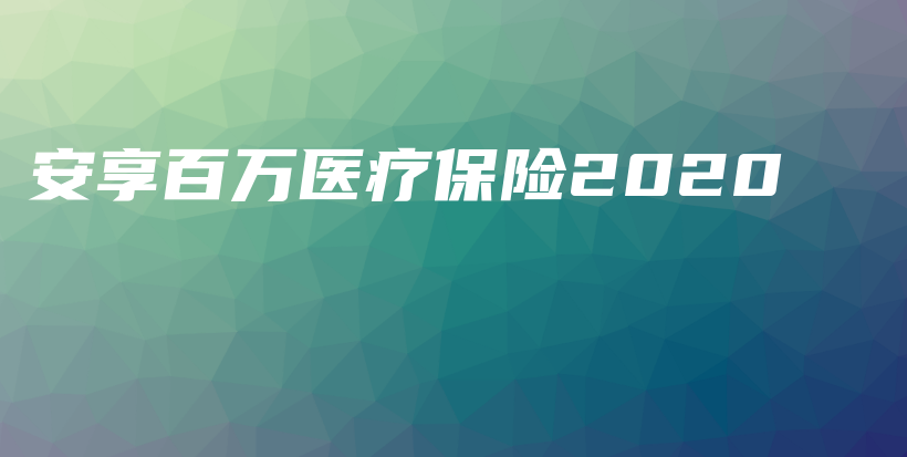 安享百万医疗保险2020-PLB