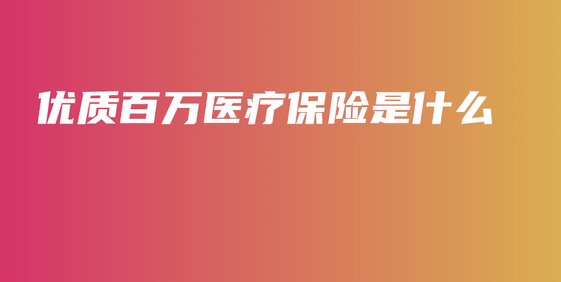 优质百万医疗保险是什么-PLB