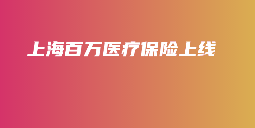 上海百万医疗保险上线-PLB