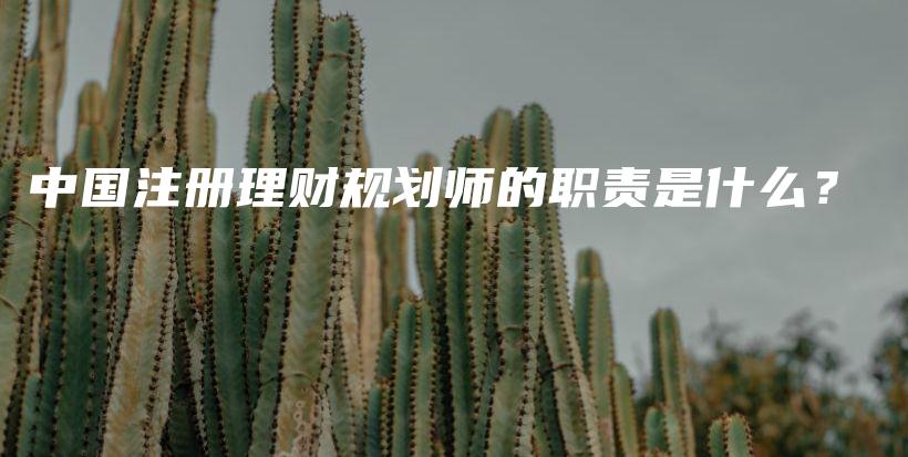 中国注册理财规划师的职责是什么？-PLB