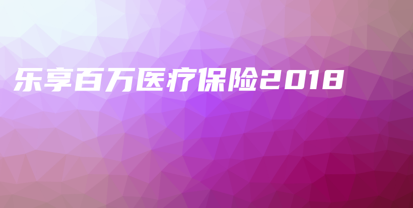 乐享百万医疗保险2018-PLB