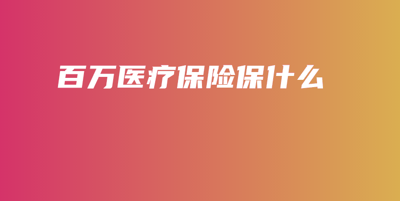 百万医疗保险保什么-PLB