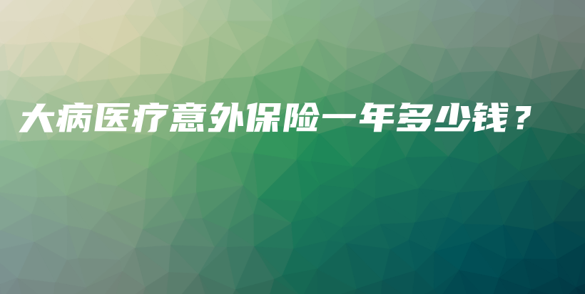 大病医疗意外保险一年多少钱？-PLB