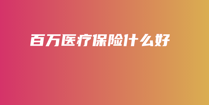 百万医疗保险什么好-PLB