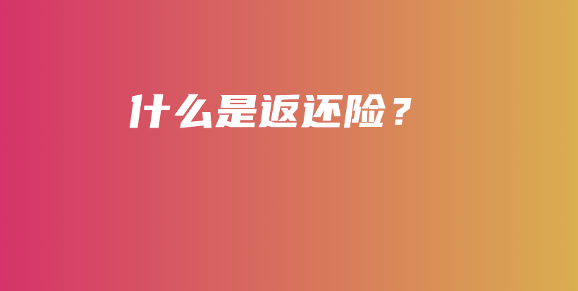 什么是返还险？-PLB