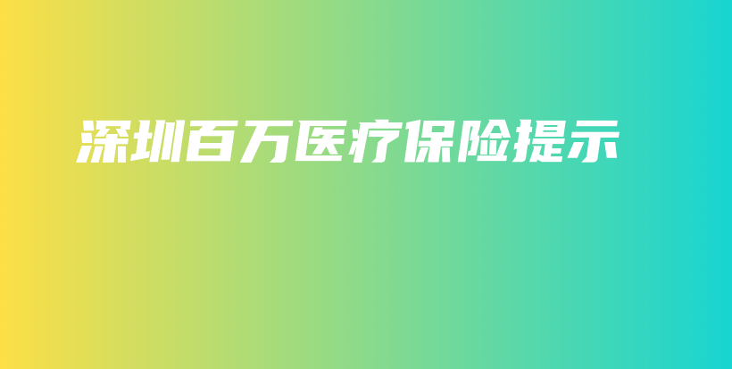 深圳百万医疗保险提示-PLB