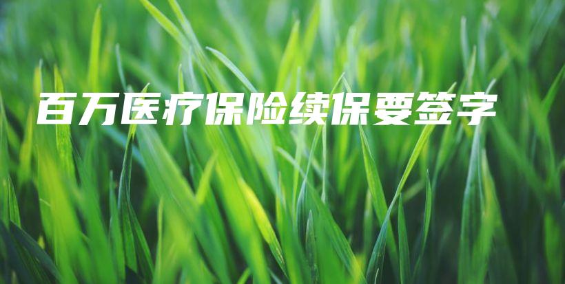 百万医疗保险续保要签字-PLB