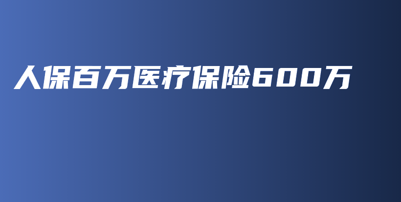 人保百万医疗保险600万-PLB