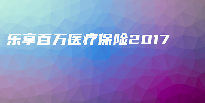 乐享百万医疗保险2017-PLB