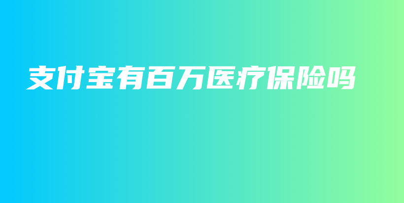 支付宝有百万医疗保险吗-PLB