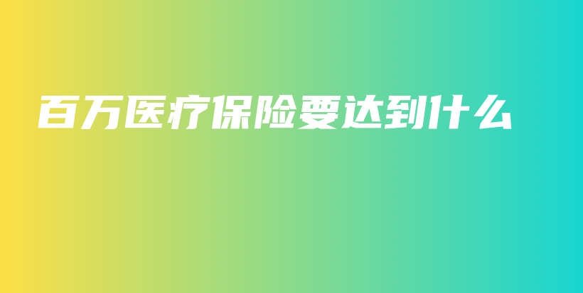 百万医疗保险要达到什么-PLB